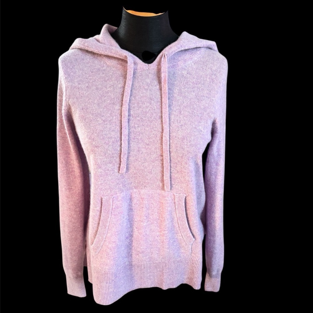 Saks Fifth Avenue 100% Cashmere Hoodie Pullover Lilac Purple Pink Size XS